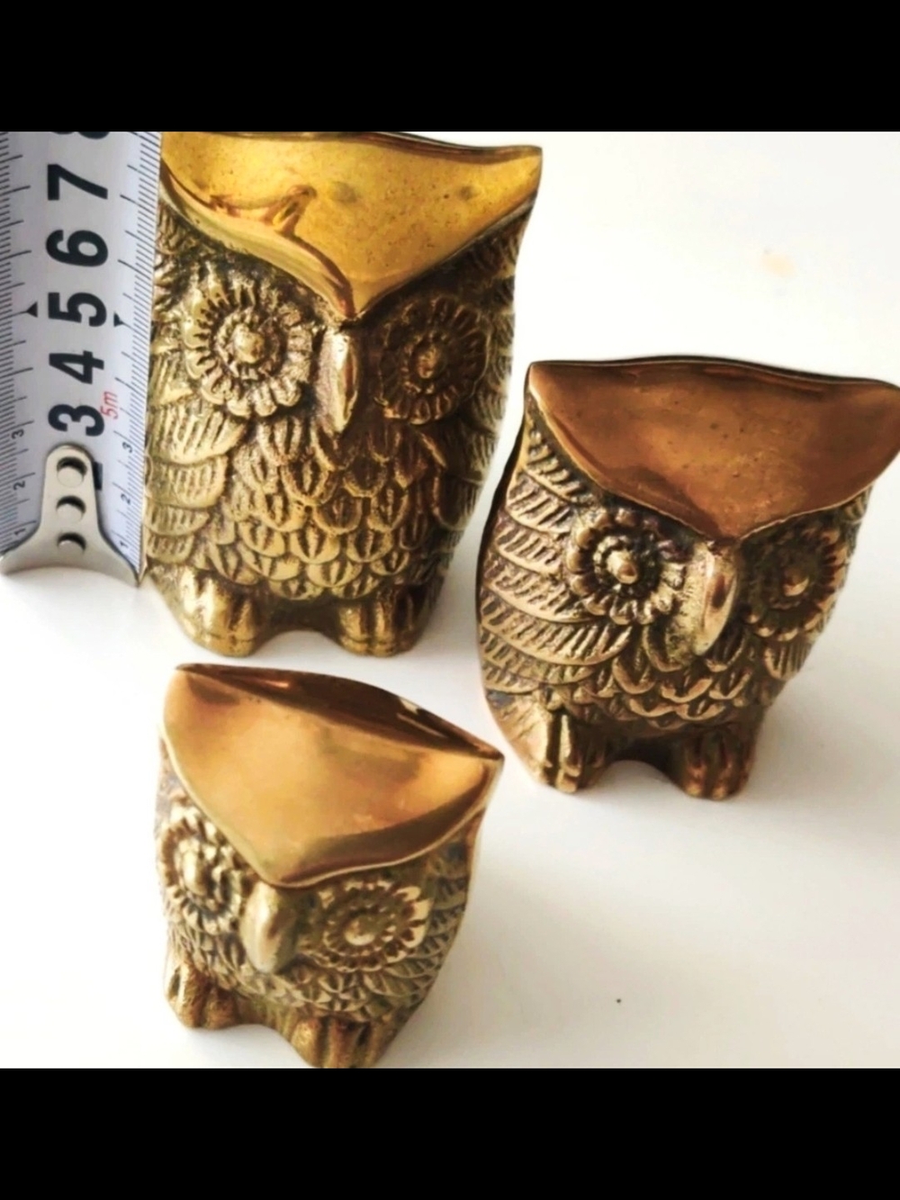 Leonard Solid Brass Collection Set Of Three Owls